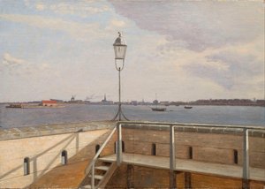 Vista desde la batería Trekroner con Copenhague a lo lejos de Christoffer Wilhelm Eckersberg