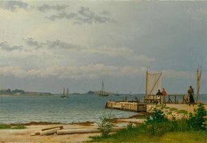 Vista hacia Koster desde el embarcadero de Kallehave de Christoffer Wilhelm Eckersberg