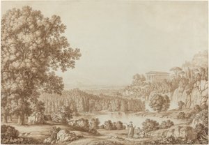 Paisaje arcadiano con un templo dórico