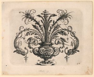 Placa 44 del Neüw Grotteßken Buch (Nuevo libro de grotescos) de Christoph Jamnitzer