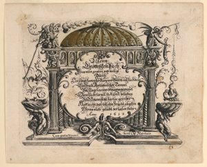 Página de título, del libro Neüw Grotteßken (Nuevo libro grotesco) de Christoph Jamnitzer