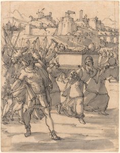 Josué y los israelitas ante los muros de Jericó