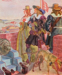 Spaziergang Auf Den Festungswallen / Paseo por las murallas (litografía en color)