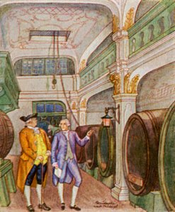 Weinkellerei / Bodega (litografía en color)