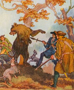 Barenjagd / Caza del oso (litografía en color) de Christophe (1856 1945)