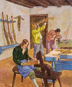 Bushmaker / Buchsenmacher (litografía en color) de Christophe (1856 1945)
