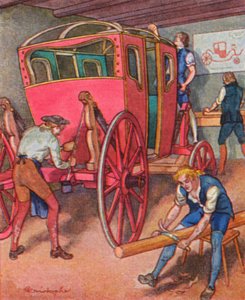 Stellmacherei / Wheelwright (litografía en color)