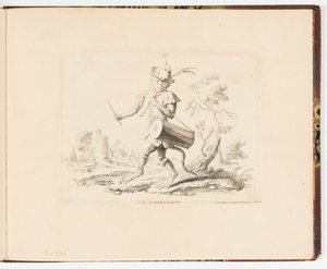 Le Tambourin (El tambor), Singeries ou différentes actions de la vie humaine représentées par des singes (Payasadas de monos o diferentes acciones de la vida humana representadas por monos) de Christophe Huet