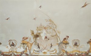 La Grande Singerie, detalle, c.1735 (mural) de Christophe Huet