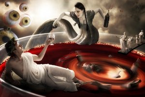 Fantasía del vino tinto oscuro