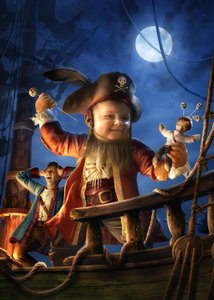 La aventura a la luz de la luna del pequeño pirata