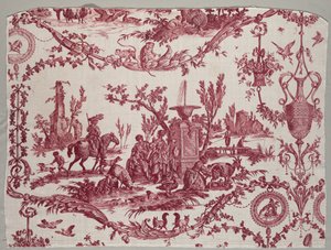 Fragmentos de algodón impreso en plancha de cobre, c. 1789