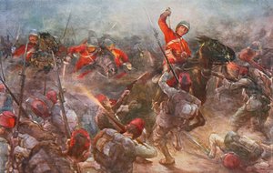 La carga de la caballería de Drury Lowes en Kassassin, 28 de agosto de 1882, ilustración de 