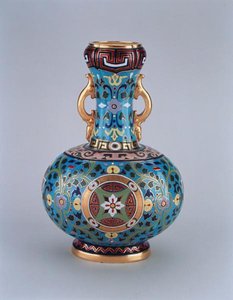 Jarrón ficticio decorado en imitación de cloisonné, Minton & Co, c.1870 de Christopher Dresser