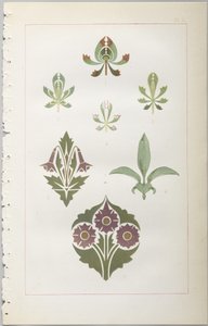 El arte del diseño decorativo: con un apéndice, dando las horas del día en que las flores se abren, publicado por Day & Son, Londres, 1862 de Christopher Dresser