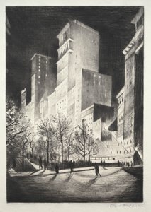 Tres de la Mañana: Una Esquina por Madison Avenue (también conocido como 2 AM Nueva York y Metrópolis) de Christopher Richard Wynne Nevinson