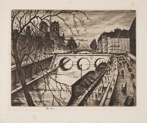 Notre Dame, Los muelles de París, pub. 1931 de Christopher Richard Wynne Nevinson