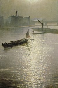 Desde el Puente de Waterloo: El sol atravesando la niebla, c.1924 de Christopher Richard Wynne Nevinson