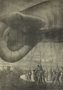 Bajando un globo de observación por la noche, 1918