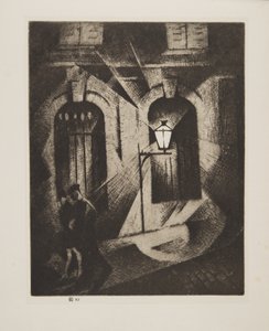 Siniestra noche parisina, pub.1929 (aguafuerte) de Christopher Richard Wynne Nevinson