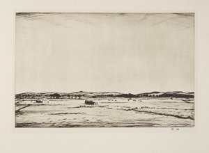 Sussex Downs, pub.1926 (aguafuerte) de Christopher Richard Wynne Nevinson