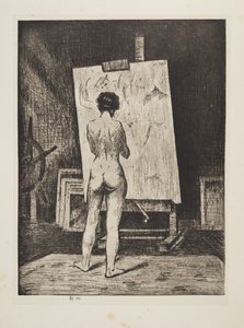 The Connoisseur, pub.1922 (aguafuerte) de Christopher Richard Wynne Nevinson