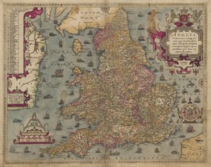 Anglia: Inglaterra y Gales, 1579 de Christopher Saxton