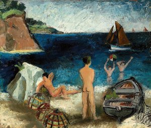 Bañistas junto al Mar, Treboul de Christopher Wood