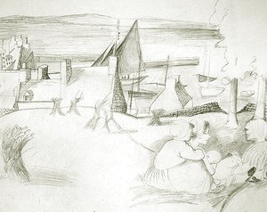 Pueblo pesquero bretón, c.1929-30 de Christopher Wood