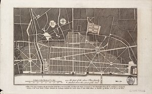 Plano de la ciudad de Londres tras el Gran Incendio de 1666 (impresión)