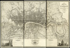 Mapa de Londres, a partir de una encuesta real realizada en los años 1824 de Christopher and John (fl.1821 40) Greenwood