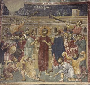 La burla de Jesús escena de los músicos, ca 1317 de Chrostiras Michael