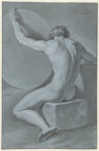 Desnudo masculino sentado, visto desde atrás de Chrétien Dubois
