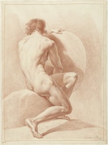 Desnudo masculino sentado, visto desde atrás de Chrétien Dubois