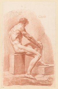 Desnudo masculino sentado, vista lateral (3er premio 1790) de Chrétien Dubois
