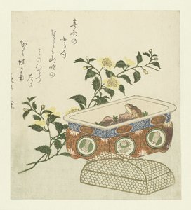 Rana y Spray de Kerria Japonica de Chôtei Hisazumi