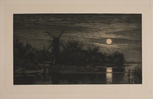 Noche de luna en Tubæk de Cilius Johannes Konrad Andersen