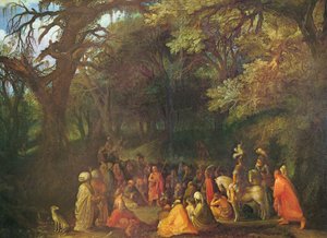 Alemán: Die Predigt Johannes des Täufers Predicación de Juan el Bautista de Circle of Adam Elsheimer