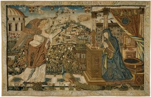 La Anunciación de Circle of Andrea Mantegna