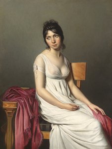 Retrato de una mujer joven de Circle of Jacques Louis David