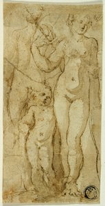 Venus y Cupido de Circle of Parmigianino