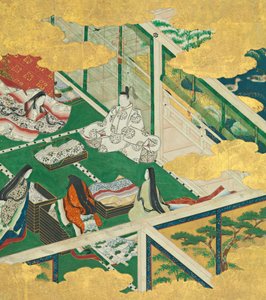 Una hermosa guirnalda Tamakazura, siglo XVII de Circle of Tosa Mitsuyoshi