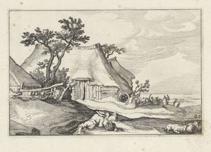 Granja y pastor con ovejas y cabras
Paisajes con granjas (título de la serie) de Claes Jansz. Visscher (II)