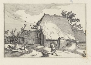 Granja y hombre con dos cubos
Paisajes con granjas (título de la serie) de Claes Jansz. Visscher (II)