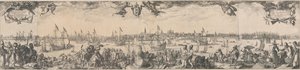 Perfil de Amsterdam, visto desde el IJ, que consta de dos partes de Claes Jansz. Visscher (II)