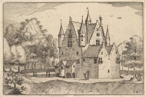 Un Castillo, placa 22 de Regiunculae et Villae Aliquot Ducatus Brabantiae, ca. 1610 de Claes Jansz Visscher
