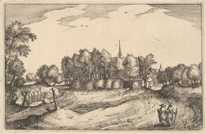 Un Convento, placa 13 de Regiunculae et Villae Aliquot Ducatus Brabantiae, ca. 1610 de Claes Jansz Visscher