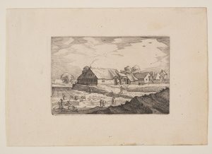 Granjas y campos de blanqueo, vistas de los alrededores de Haarlem (Plaisante Plaetsen) de Claes Jansz. Visscher