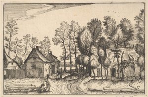 Paisaje con árboles talados, lámina 17 de Regiunculae et Villae Aliquot Ducatus Brabantiae, ca. 1610 de Claes Jansz Visscher