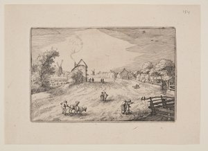 El camino hacia Leiden, desde las vistas de los alrededores de Haarlem (Plaisante Plaetsen) de Claes Jansz. Visscher